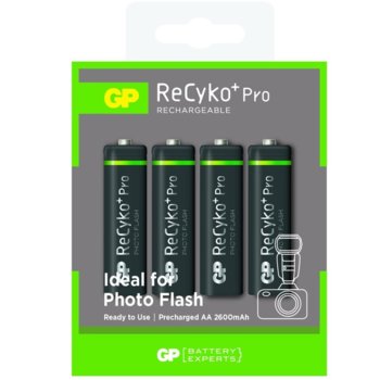 Акумулаторна батерия GP Batteries R6, Recyko PRO, 270AAHCNP-GB4, AA, 2600mAh, 1.2V, NiMH, 4бр. | JAR Computers GP-BR-R6-2700-RECY-4PK-PRO
