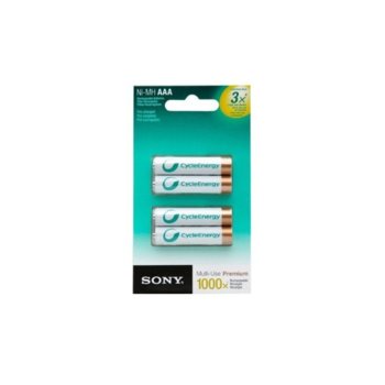Акумулаторна батерия Sony NH-AAAB4KN NiMH, AAA, 800mAh, 1.2V, 4 броя в опаковка | JAR Computers Sony NH-AAAB4KN 4xAAA/800mAh