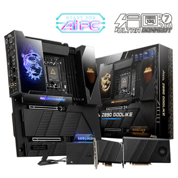 Дънна платка MSI MEG Z890 GODLIKE, Z890, LGA1851, DDR5, PCI-E 5.0 (Thunderbolt 4), 4x SATA 6Gb/s, 6x M.2 slots, 1x Thunderbolt 4, 1x USB 3.2 Gen 2x2 Type-C, 4x USB 3.2 Gen 2 Type-C, 10 + 5GbE LAN, Wi-Fi 7, Bluetooth 5.4, EATX | JAR Computers MSI MEG Z890 GODLIKE 911-7E21-002