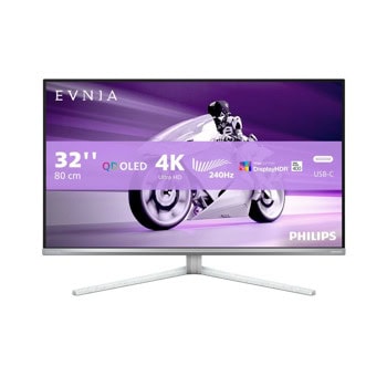 Монитор Philips 32M2N8900/00, 31.5" (80.01cm) QD-OLED панел, 240Hz, 4K/UHD, 0.03ms, 1 500 000:1, 450cd/m2, DisplayPort, HDMI, USB, USB-C | JAR Computers Philips 32M2N8900/00