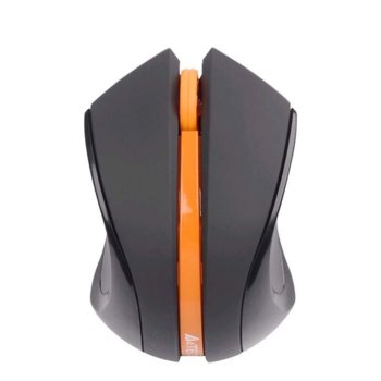 Мишка A4Tech V-Track G7-310N-1, оптична (800-2000dpi), черна с оранжев кант, безжична, USB | JAR Computers A4Tech V-Track G7-310N-1