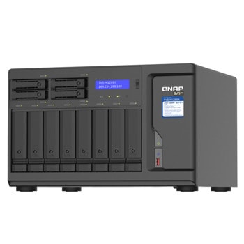 Мрежови диск (NAS) Qnap TVS-h1288X-W1250-16G, шестядрен Intel Xeon W-1250 3.3/4.7 GHz, 8x 3.5-inch SATA 6Gb/s, 3Gb/s + 4x 2.5-inch SATA 6Gb/s, 3Gb/s, 2x M.2 22110/2280 | JAR Computers Qnap, TVS-h1288X-W1250-16G