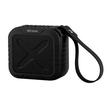 Тонколона Wesdar K25 Black, 1.0, 5W, Bluetooth, SDCard слот, AUX, черна, силиконова дръжка | JAR Computers Wesdar K25 Black