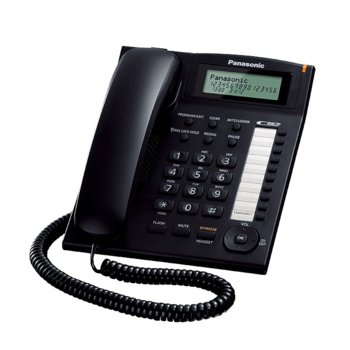 Стационарен телефон Panasonic TS 880FX, LCD черно-бял дисплей, черен image