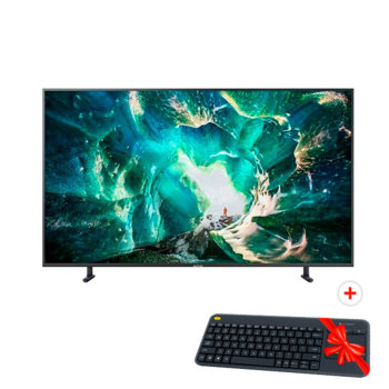 Телевизор Samsung 49RU8002 с подарък клавиатура Logitech K400 Plus Touch, 49" (124.46 cm) LED Smart TV, UHD/4K, DVB-T2CS2, LAN, Wi-Fi, 4x HDMI, 2x USB, Digital Audio Out | JAR Computers Samsung 49RU8002 + K400 Plus