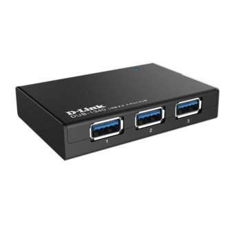 USB Хъб D-Link DUB-1340, 4 порта, от USB Micro-B към 4x USB 3.0 Type-A, 5000 Mbit/s, черен | JAR Computers D-Link DUB-1340 4-Port USB 3.0 HUB