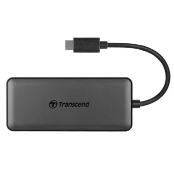 USB Хъб Transcend TS-HUB5C, 3 порта, от USB Type-C към 2x USB 3.1 Type-A/1x USB 3.1 Type-C, MicroSD/SD слот, 5000 Mbit/s, черен | JAR Computers Transcend 3-Port Hub TS-HUB5C