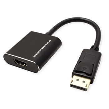 Адаптер Roline 12.03.3164, от DisplayPort(м) към HDMI(ж), 3840x2160 @60Hz, HDR10, черен | JAR Computers ROLINE 12.03.3164