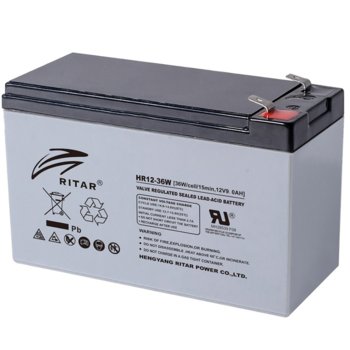 Акумулаторна батерия Ritar Power HR12-36W, 12V, 9Ah, VRLA, T2 конектори image