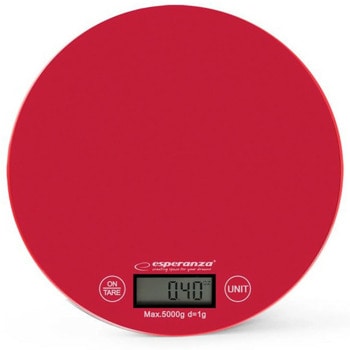 Кухненски кантар Esperanza EKS003R, дигитален, до 5 кг, точност до 1гр, червен image
