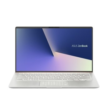 Лаптоп Asus ZenBook UX433FA-A5370T (90NB0JR4-M11970)(сребрист), двуядрен Whiskey Lake Intel Core i3-8145U 2.1/3.9 GHz, 14" (35.56 cm) Full HD Anti-Glare Display, (HDMI), 8GB, 512GB SSD, 1x USB 3.1 Type C, Windows 10 | JAR Computers Asus ZenBook UX433FA-A5370T