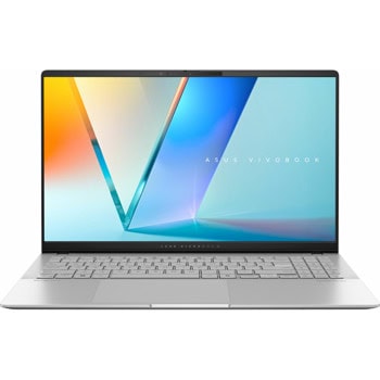 Лаптоп Asus Vivobook S 15 S5507QA-MA067W (90NB14Q2-M009S0)(сребрист), осемядрен Qualcomm Snapdragon X Plus X1P-42-100 3.2/3.4GHz, 15.6" (39.62cm) 3K OLED 120Hz 600nits Glare Display, (HDMI), 16GB LPDDR5X, 1TB SSD, 2x USB4, Windows 11 Home | JAR Computers Asus Vivobook S 15 S5507QA-MA067W 90NB14Q2-M009S0
