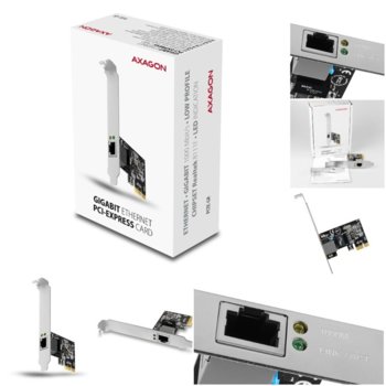 Мрежови адаптер AXAGON PCEE-GR, от PCI-E x1 към Gigabit Ethernet RJ-45 | JAR Computers AXAGON PCEE-GR