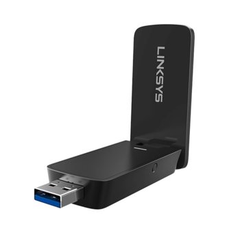 Мрежови адаптер Linksys WUSB6400M, 1200Mbps, 2.4GHz(400Mbps)/5GHz(867Mbps), Wireless AC, USB 3.0, 1x външна антена | JAR Computers Linksys WUSB6400M