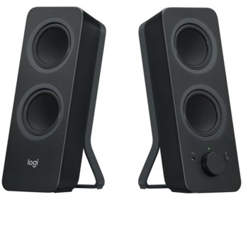 Тонколони Logitech Z207, 2.0, 10 RMS(5W + 5W), Bluetooth 4.1, до 20м обхват, черни | JAR Computers Logitech Z207 Bluetooth Computer Speakers - Black