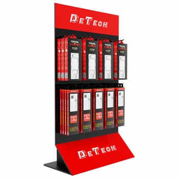 Стелаж DeTech DE-S02, 2 бр. рафтове, 70 cm височина, 40 cm ширина, червено-черен image