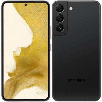 Смартфон Samsung Galaxy S22 5G (черен), поддържа 2 sim карти, 6.1" (15.49 cm) Dynamic AMOLED 2X, 120Hz дисплей, осемядрен Exynos 2200 2.8, 8GB RAM, 128GB Flash памет, 50.0 + 12.0 + 10.0 & 10.0 Mpix камера, Android, 167 g. image