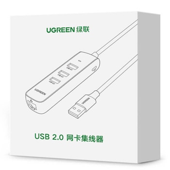 Ugreen USB-A 2.0 Hub 3-port with Ethernet 20984