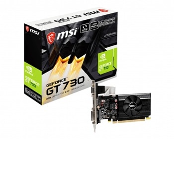 Видео карта NVIDIA GF GT 730, 2GB, MSI, PCI-E 2.0, DDR3, 64-bit, HDMI, DVI-D, VGA | JAR Computers Видео карта MSI GT 730 2GB N730K-2GD3/LP