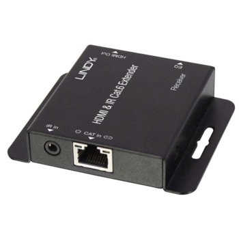 HDMI екстендър Lindy LNY-38144, от HDMI(ж) към HDMI(ж), усилва видео сигналa по LAN (RJ-45) мрежата, до 50м, до 1920 x 1080 резолюция | JAR Computers LINDY LNY-38144 HDMI IR екстендър Cat. 6 50.0 м