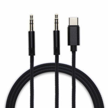 Кабел 4smarts 4S468591, от USB-C(м) към 2x AUX(ж), 1.2m, черен | JAR Computers 4smarts 4S468591