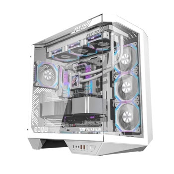 Кутия Darkflash DY470 Ice, ATX/mATX/Mini-ITX, 1x USB 3.2 Type-C, 4x 120 mm вентилатора, бяла, с прозорец, без захранване | JAR Computers Кутия Darkflash DY470 Ice бяла