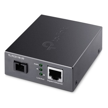Медиа конвертор TP-Link TL-FC311B-20, 10/100M/1000Mbps WDM Media Converter, 1x 10/100/1000 Mbps RJ45 Port (Auto MDI/MDIX), 1x Gigabit SC Fiber Port | JAR Computers TP-Link TL-FC311B-20