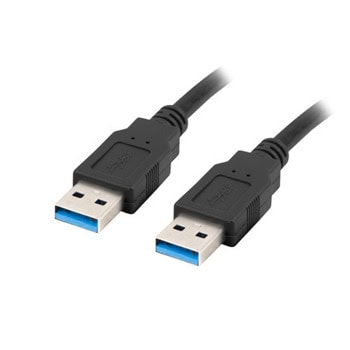 Кабел Lanberg CA-USBA-30CU-0005-BK, от USB-A(м) към USB-A(м), 0.5m, черен | JAR Computers Lanberg CA-USBA-30CU-0005-BK