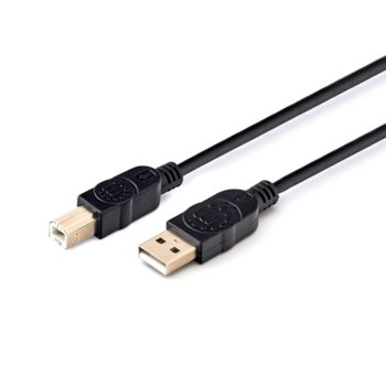Кабел Manhattan, USB Type A(м) към USB Type B(м), 1.8m, черен | JAR Computers Manhattan USB A to USB B 1.8m black