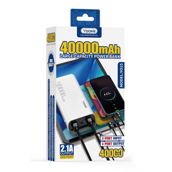 Външна батерия/power bank/ Yookie YO15, 40000mAh, бял | JAR Computers Yookie YO15 40000mAh Бял 87063