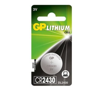Батерия литиева GP CR-2430, 3V, 610mAh, бутонна, 1 брой | JAR Computers GP CR-2430 3V 610mAh 5бр бутонна
