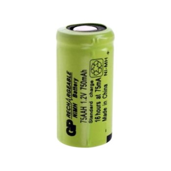Акумулаторна батерия GP Batteries 75AAH-B, 2/3AA 1.2V 750mAh, NiMH, 1бр. image