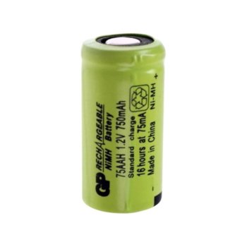 Акумулаторна батерия GP Batteries 75AAH-B, 2/3AA 1.2V 750mAh, NiMH, 1бр. | JAR Computers GP Batteries 75AAH-B