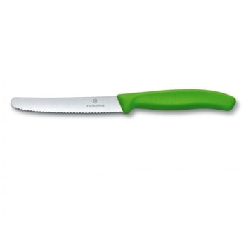 Нож за домати и колбаси Victorinox Swiss Classic, 11 см, назъбено острие, зелен | JAR Computers Victorinox Swiss Classic 6.7836.L114