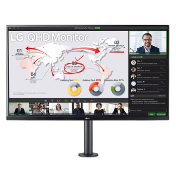 Монитор LG 32QP88NP-B, 31.5" (80.01cm), IPS панел, 75Hz, QHD, 5ms, 350cd/m2, HDMI, DisplayPort, USB-C | JAR Computers Монитор LG 32QP88NP-B