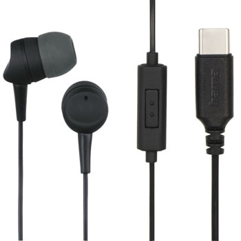 Слушалки Hama Basic4Phone, микрофон, 20 Hz-20 kHz честотен диапазон, 1.2 м. кабел, тип "тапи", USB C, черни | JAR Computers Hama Sea 184141 Black