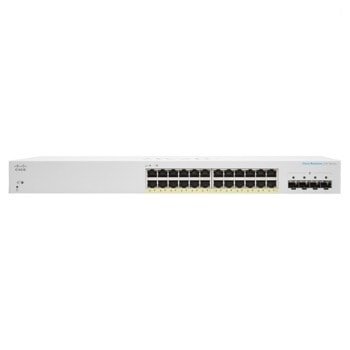 Суич Cisco CBS220, 1000Mbps, 28 порта, 24x 10/100/1000 Mbps, 4x1G SFP | JAR Computers Cisco CBS220 Smart 24-port GE, Full PoE, 4x1G SFP