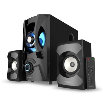 Тонколони Creative SBS E2900, 2.1, 60W (15W + 15W + 30W), Bluetooth 5.0, FM, AUX, USB, SD слот, дистанционно, черни | JAR Computers Creative SBS E2900