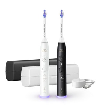 Ел.четки за зъби Philips Sonicare HX7419/01, 3 режима на работа, BrushSync технология, SmartTimer, време на работа до 21 дни, 2бр., черна и бяла | JAR Computers Philips Sonicare HX7419/01