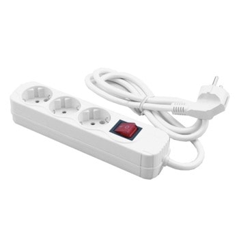 Разклонител MediaRange MRCS205, 3 гнезда, защита от децата, 1.4m, бял | JAR Computers MediaRange MRCS205
