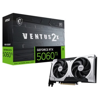 Видео карта Nvidia GF RTX 5060 Ti, 8GB, MSI VENTUS 2X PLUS, OC, PCI-E 5.0, GDDR7, 128-bit, DisplayPort, HDMI | JAR Computers Видео карта Nvidia MSI VENTUS GF RTX 5060 Ti 8GB