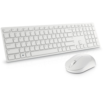 Комплект клавиатура и мишка Dell KM3322W, безжични, бели, USB image