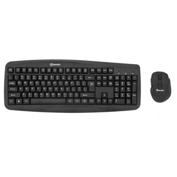 Комплект клавиатура и мишка Tellur Basic (TLL491051), безжични, оптична мишка (1600 dpi), 6 бутона, 105 клавиша, Plug & Play, черни image