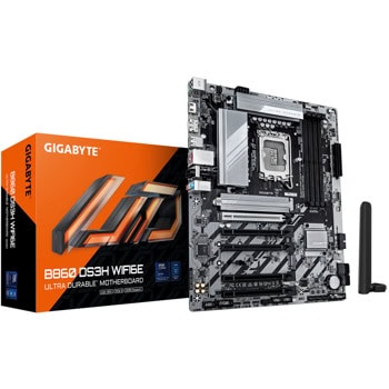 Дънна платка Gigabyte B860 DS3H WIFI6E, B860, LGA1851, DDR5, PCI-E 5.0 (DP&HDMI), 4x SATA 6Gb/s, 2x M.2 slots, 1x USB 3.2 Gen 2x2 Type-C, 1x USB 3.2 Gen 2 Type-A, 2.5GbE LAN, Wi-Fi 6E, Bluetooth 5.3, ATX | JAR Computers Gigabyte B860 DS3H WIFI6E