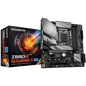 Дънна платка GIGABYTE Z590M GAMING X, Z590, LGA1200, DDR4, PCI-E 4.0 (DP/HDMI)(CF), 6x SATA 6Gb/s, 2x M.2, 1x USB 3.2 Gen 2 Type-C, Micro ATX | JAR Computers Gigabyte Z590M GAMING X