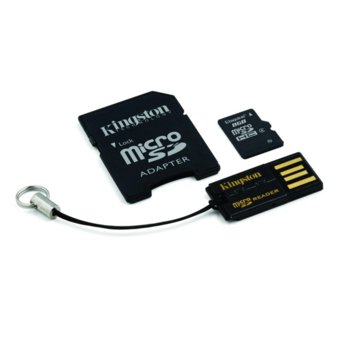 8GB microSDHC Kingston adapter USB reader Class4