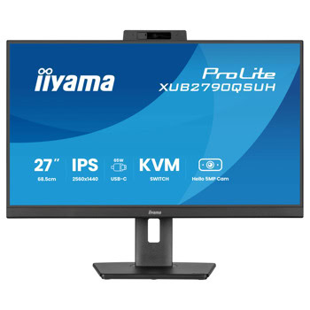 Монитор IIYAMA XUB2790QSUH-B2, 27" (68.58 cm) IPS панел, 100Hz, QHD, 0.4ms, 8 000 000:1, 250 cd/m2, DisplayPort, HDMI, USB, USB-C | JAR Computers IIYAMA XUB2790QSUH-B2