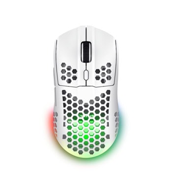 Мишка Trust GXT 929W Helox (25390), оптична (4800dpi), безжична, USB, бяла, гейминг, RGB подсветка, 6 бутона | JAR Computers Trust GXT 929W Helox 25390