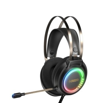 Слушалки Gamdias EROS E3 RGB, микрофон, RGB подсветка, 50 mm говорители, 2x 3.5 mm jack, черни | JAR Computers Gamdias Gaming Heaphones - EROS E3 RGB - 50mm