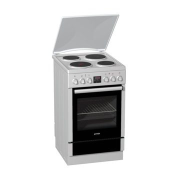 Готварска печка Gorenje E57306AW, клас A, 4 нагревателни зони, механично управление, таймер със сензорно управление, AquaClean почистване, сив | JAR Computers Gorenje E57306AW